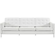 Leather sofa in cream white by Modway additional picture 2