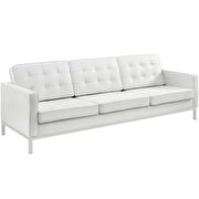 Leather sofa in cream white by Modway additional picture 3