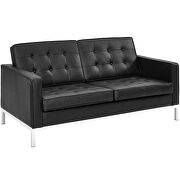 Leather loveseat in black by Modway additional picture 3
