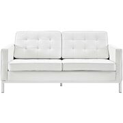 Leather loveseat in cream white by Modway additional picture 2