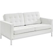 Leather loveseat in cream white by Modway additional picture 4