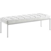 Leather bench in cream white by Modway additional picture 6