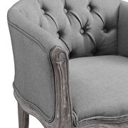 Vintage french upholstered fabric accent chair in light gray additional photo 2 of 5