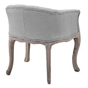 Vintage french upholstered fabric accent chair in light gray additional photo 3 of 5
