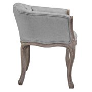 Vintage french upholstered fabric accent chair in light gray additional photo 4 of 5