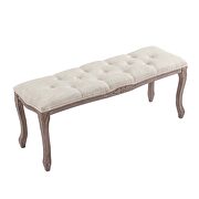 Vintage french upholstered fabric bench in beige by Modway additional picture 3