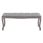 Vintage french upholstered fabric bench in light gray by Modway additional picture 5