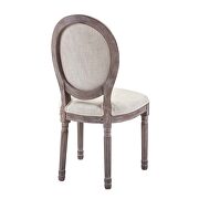 Vintage french upholstered fabric dining side chair in beige additional photo 3 of 4