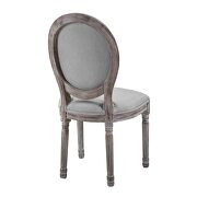 Vintage french upholstered fabric dining side chair in light gray additional photo 3 of 4