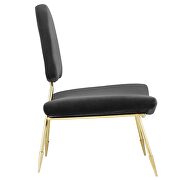 Performance velvet lounge chair in black additional photo 4 of 5