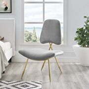 Performance velvet lounge chair in gray by Modway additional picture 6