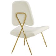 Performance velvet lounge chair in ivory additional photo 2 of 5