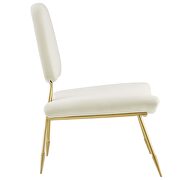 Performance velvet lounge chair in ivory additional photo 3 of 5
