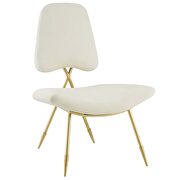 Performance velvet lounge chair in ivory additional photo 4 of 5