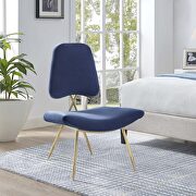 Performance velvet lounge chair in navy by Modway additional picture 6