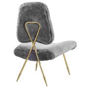 Upholstered sheepskin fur lounge chair in gray by Modway additional picture 6