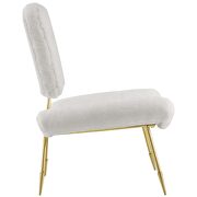 Upholstered sheepskin fur lounge chair in white additional photo 4 of 5