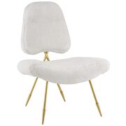 Upholstered sheepskin fur lounge chair in white by Modway additional picture 6