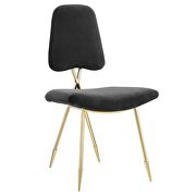 Performance velvet dining side chair in black additional photo 2 of 4