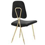 Performance velvet dining side chair in black additional photo 5 of 4