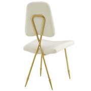 Performance velvet dining side chair in ivory additional photo 2 of 5