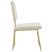 Performance velvet dining side chair in ivory additional photo 3 of 5