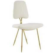 Performance velvet dining side chair in ivory additional photo 4 of 5