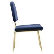 Performance velvet dining side chair in navy additional photo 3 of 5