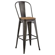 Metal bar stool in brown additional photo 2 of 2