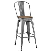 Metal bar stool in gunmetal by Modway additional picture 4