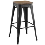 Metal bar stool in black by Modway additional picture 3