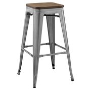 Metal bar stool in gunmetal by Modway additional picture 3