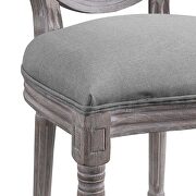 Vintage french upholstered fabric dining side chair in light gray additional photo 2 of 4