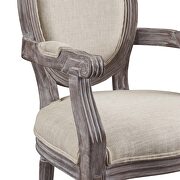 Vintage french upholstered fabric dining armchair in beige additional photo 2 of 4