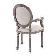 Vintage french upholstered fabric dining armchair in beige additional photo 3 of 4