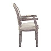 Vintage french upholstered fabric dining armchair in beige additional photo 4 of 4