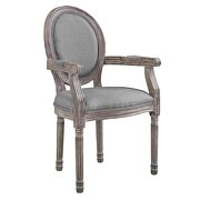 Vintage french upholstered fabric dining armchair in light gray additional photo 5 of 4