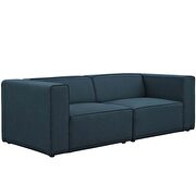Upholstered blue fabric 2pcs sectional sofa additional photo 2 of 3
