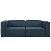 Upholstered blue fabric 2pcs sectional sofa additional photo 4 of 3