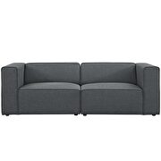 Upholstered gray fabric 2pcs sectional sofa additional photo 4 of 3