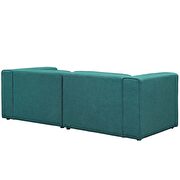 Upholstered teal fabric 2pcs sectional sofa additional photo 3 of 3