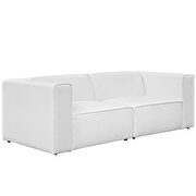 Upholstered white fabric 2pcs sectional sofa additional photo 2 of 3