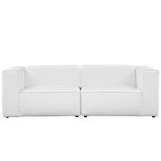 Upholstered white fabric 2pcs sectional sofa additional photo 4 of 3