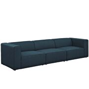 Upholstered blue fabric 3pcs sectional sofa additional photo 2 of 3