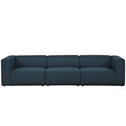 Upholstered blue fabric 3pcs sectional sofa additional photo 4 of 3