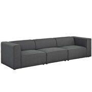 Upholstered gray fabric 3pcs sectional sofa additional photo 2 of 3