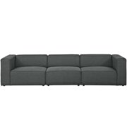 Upholstered gray fabric 3pcs sectional sofa additional photo 4 of 3