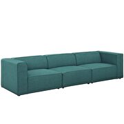 Upholstered teal fabric 3pcs sectional sofa additional photo 2 of 3