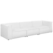 Upholstered white fabric 3pcs sectional sofa additional photo 2 of 3