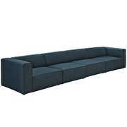 Upholstered blue fabric 4pcs sectional sofa additional photo 2 of 3